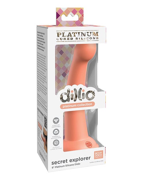 Pipedream Products Dillio Platinum 6" Secret Explorer Silicone Dildo Peach Dildos