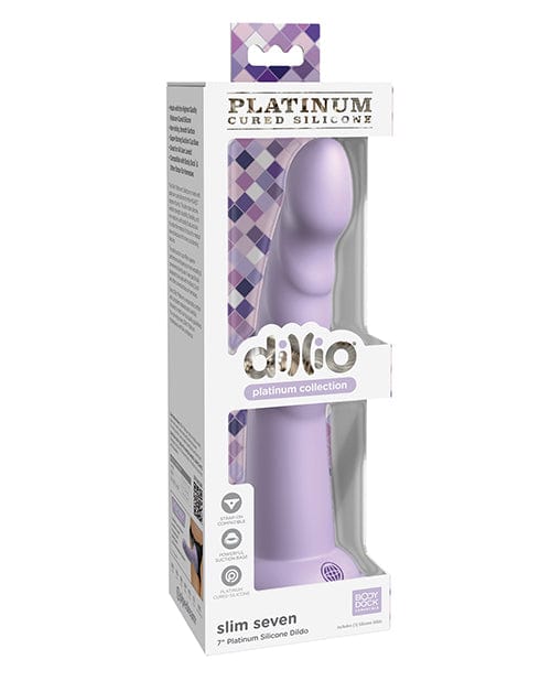 Pipedream Products Dillio Platinum 7" Slim Seven Silicone Dildo Purple Dildos