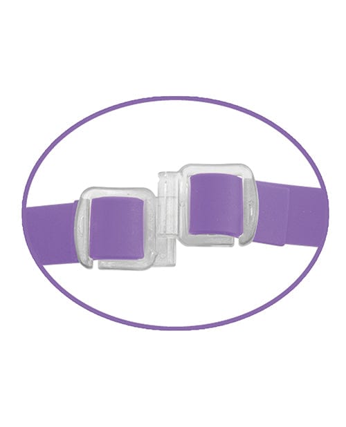 Pipedream Products Fetish Fantasy Elite Vibrating Double Delight Strap On - Purple Dildos