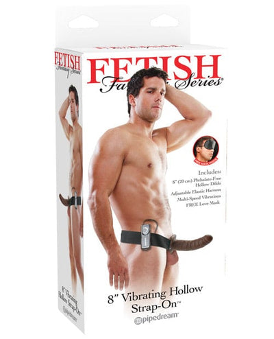 Pipedream Products Fetish Fantasy Series 8" Vibrating Hollow Strap On - Brown Dildos