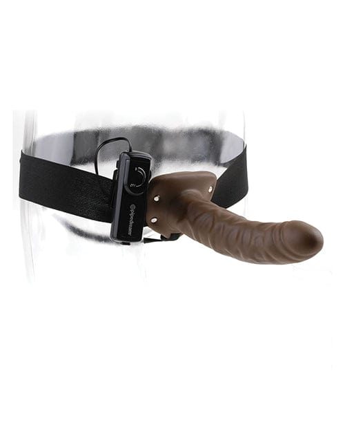 Pipedream Products Fetish Fantasy Series 8" Vibrating Hollow Strap On - Brown Dildos