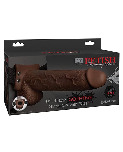 Fetish Fantasy Series 9" Hollow Squirting Strap On with Balls