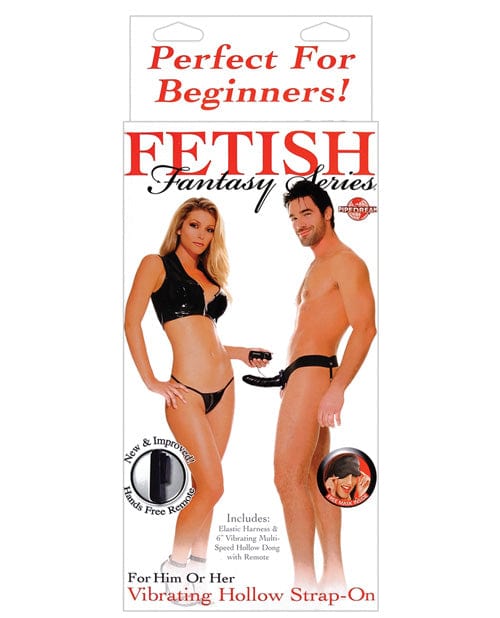 Pipedream Products Fetish Fantasy Series For Him Or Her Vibrating Hollow Strap On Black Dildos