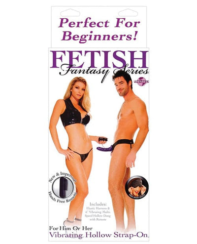 Pipedream Products Fetish Fantasy Series For Him Or Her Vibrating Hollow Strap On Purple Dildos