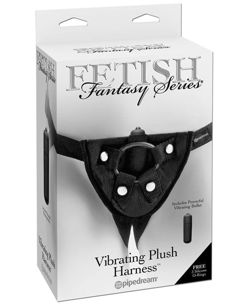 Pipedream Products Fetish Fantasy Series Vibrating Plush Harness - Black Dildos