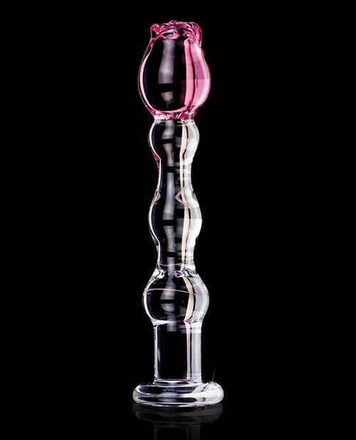 Pipedream Products Icicles No. 12 Hand Blown Glass Massager - Clear with Rose Tip Dildos
