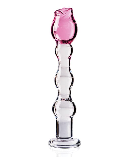 Pipedream Products Icicles No. 12 Hand Blown Glass Massager - Clear with Rose Tip Dildos
