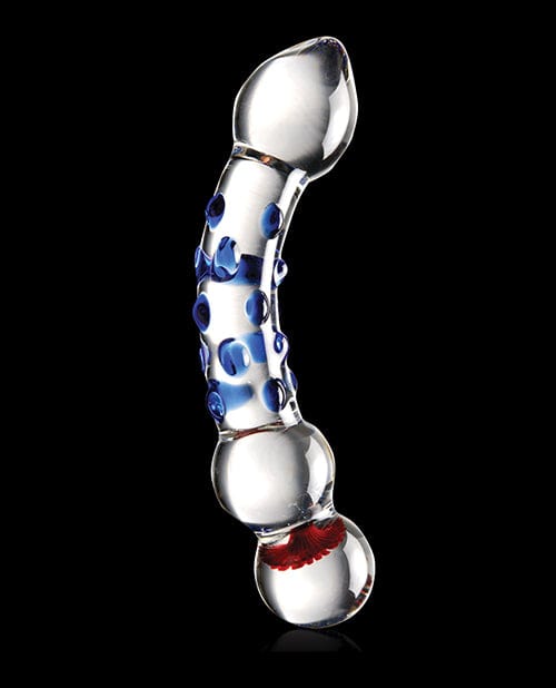 Pipedream Products Icicles No. 18 Hand Blown Glass Massager - Clear with Blue Knobs Dildos
