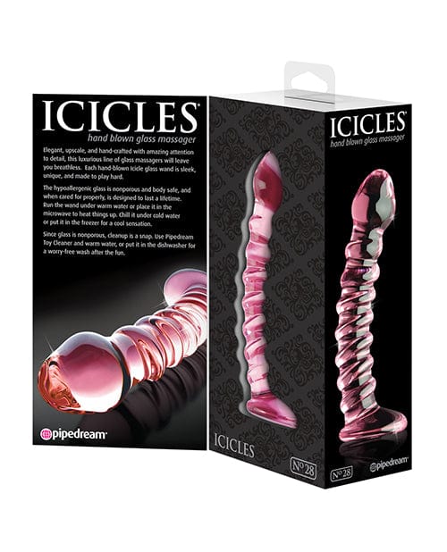 Pipedream Products Icicles No. 28 Hand Blown Glass with Ridges Dildos