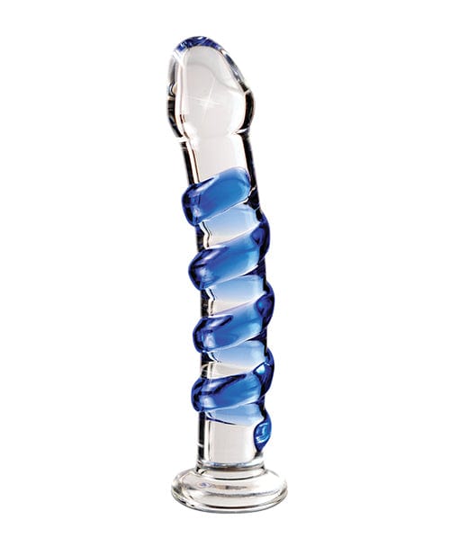 Pipedream Products Icicles No. 5 Hand Blown Glass Massager - Clear with Blue Swirls Dildos