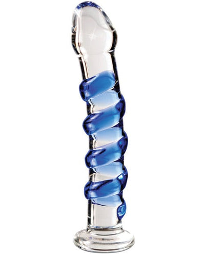 Pipedream Products Icicles No. 5 Hand Blown Glass Massager - Clear with Blue Swirls Dildos