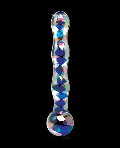 Pipedream Products Icicles No. 8 Hand Blown Glass Massager - Clear with Inside Blue Swirls Dildos