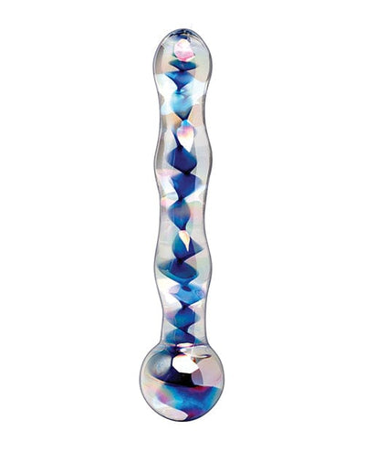 Pipedream Products Icicles No. 8 Hand Blown Glass Massager - Clear with Inside Blue Swirls Dildos