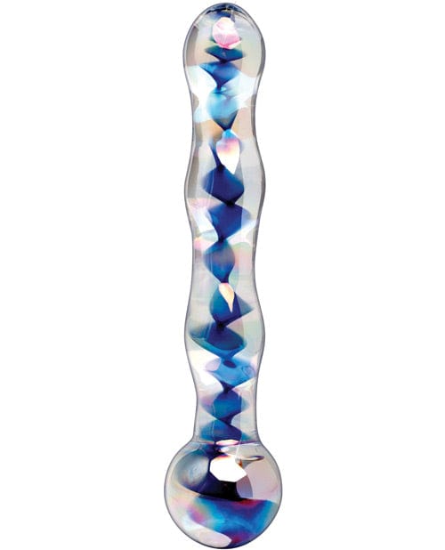 Pipedream Products Icicles No. 8 Hand Blown Glass Massager - Clear with Inside Blue Swirls Dildos