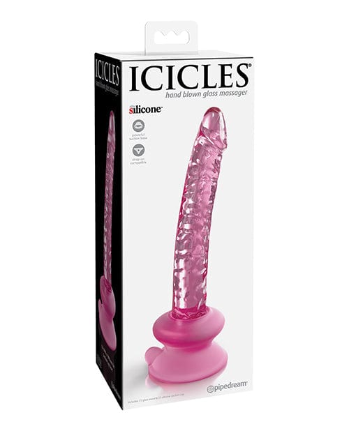 Pipedream Products Icicles No. 86 Hand Blown Glass Massager with Suction Cup - Pink Dildos