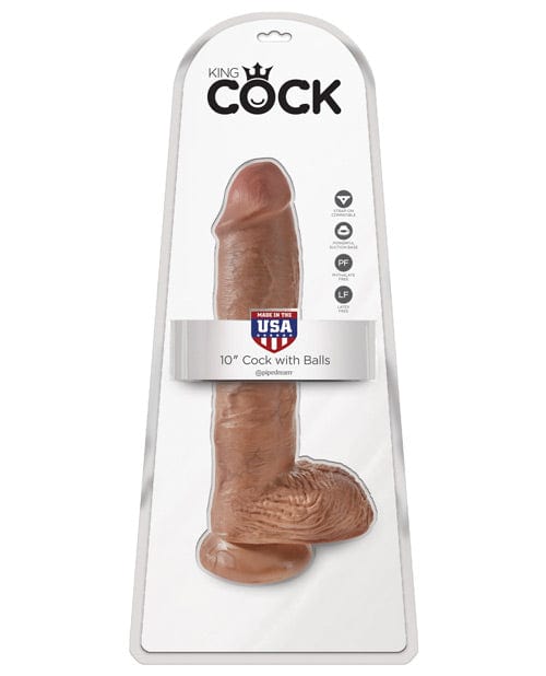 Pipedream Products King Cock 10" Cock with Balls Tan Dildos