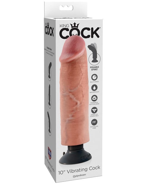 Pipedream Products King Cock 10" Vibrating Cock - Flesh Dildos