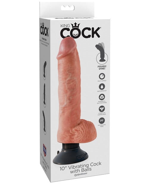 King Cock 10" Vibrating Cock with Balls