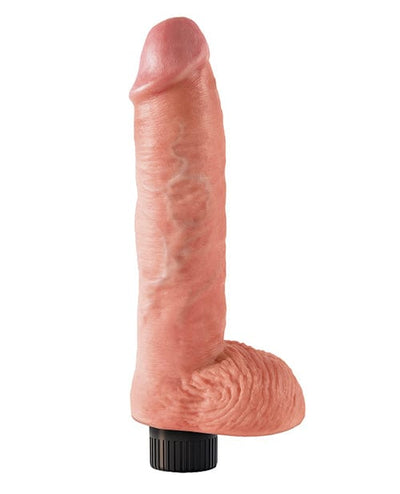 Pipedream Products King Cock 10" Vibrating Cock with Balls Flesh Dildos