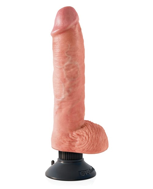 Pipedream Products King Cock 10" Vibrating Cock with Balls Flesh Dildos