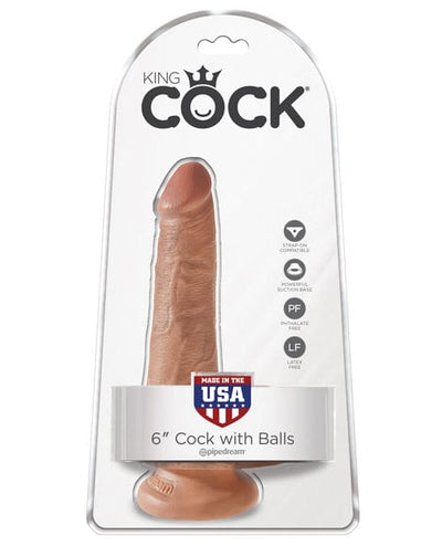 Pipedream Products King Cock 6" Cock with Balls Tan Dildos