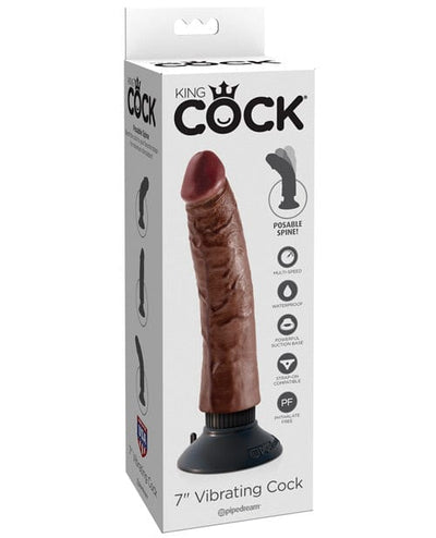 Pipedream Products King Cock 7" Vibrating Cock Brown Dildos
