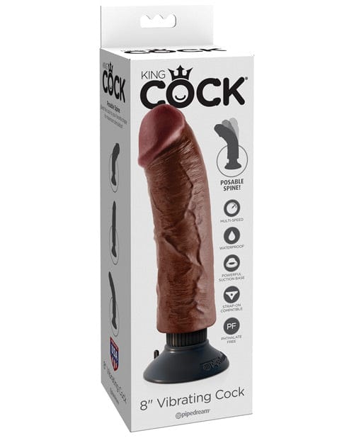 Pipedream Products King Cock 8" Vibrating Cock Brown Dildos