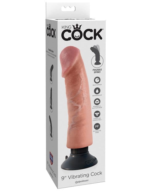 Pipedream Products King Cock 9" Vibrating Cock - Flesh Dildos
