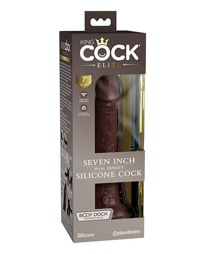 Pipedream Products King Cock Elite 7" Dual Density Silicone Cock Brown Dildos