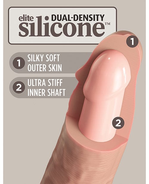 Pipedream Products King Cock Elite 9" Dual Density Silicone Cock - Light Dildos