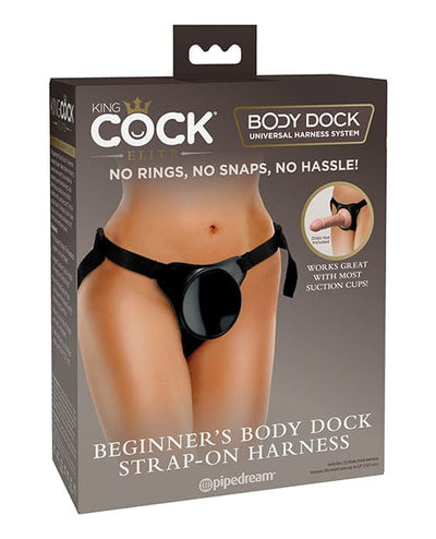 Pipedream Products King Cock Elite Beginner's Body Dock Strap On Harness - Black Dildos