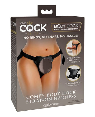 Pipedream Products King Cock Elite Comfy Body Dock Strap On Harness - Black Dildos