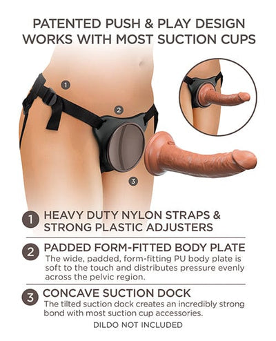 Pipedream Products King Cock Elite Comfy Body Dock Strap On Harness - Black Dildos
