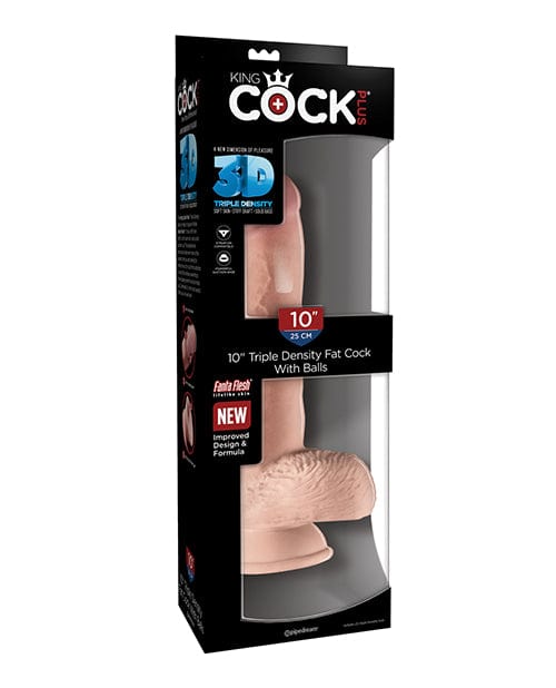 King Cock Plus 10" Triple Density Fat Cock with Balls