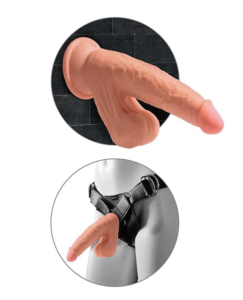 Pipedream Products King Cock Plus 7" Triple Density Cock with Swinging Balls - Tan Dildos