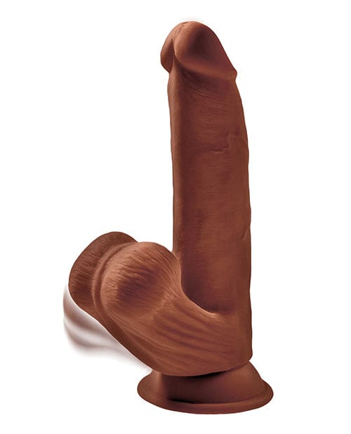 Pipedream Products King Cock Plus 8" Triple Density Cock with Swinging Balls - Brown Dildos