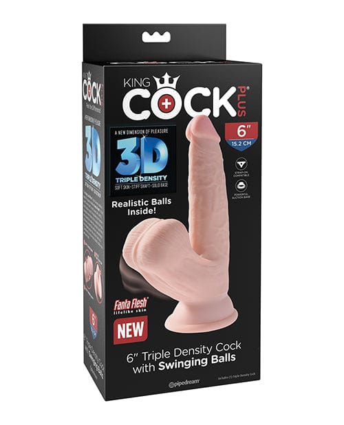 Pipedream Products King Cock Plus Triple Density Cock with Swinging Balls 6" Dildos