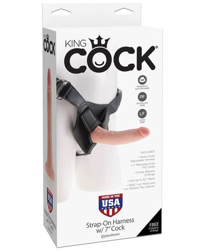 Pipedream Products King Cock Strap On Harness with 6" Cock Flesh Dildos