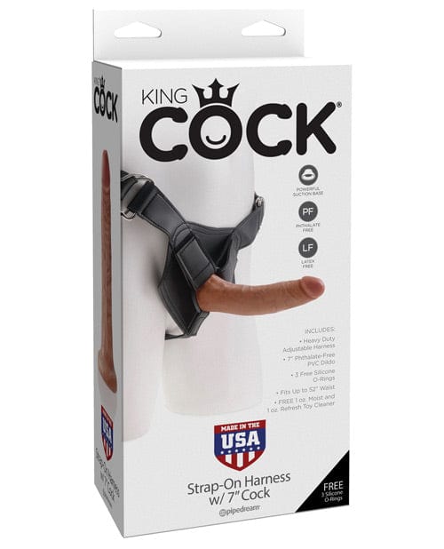 Pipedream Products King Cock Strap-on Harness with 7" Cock Tan Dildos
