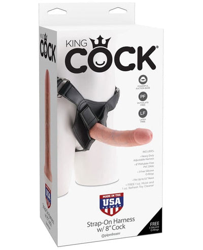 Pipedream Products King Cock Strap On Harness with 8" Cock Flesh Dildos