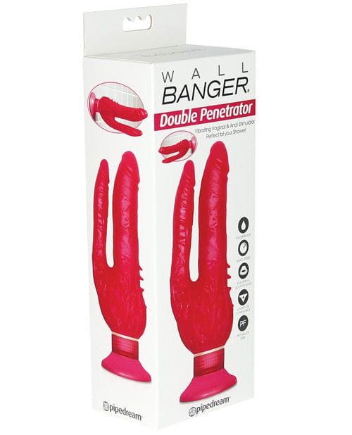 Pipedream Products Wall Bangers Double Penetrator Waterproof - Pink Dildos