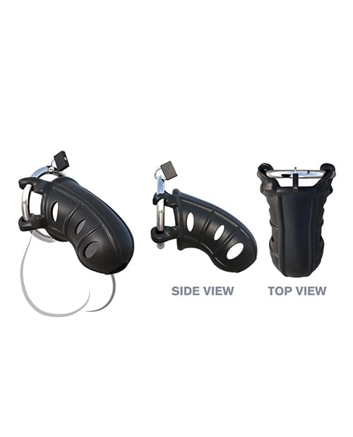 Pipedream Products Fantasy C-Ringz Hardcore Silicone Cock Blocker - Black Kink &amp; BDSM
