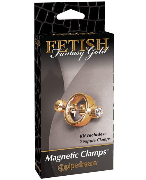 Pipedream Products Fetish Fantasy Gold Magnetic Nipple Clamps - Gold Kink &amp; BDSM