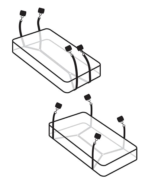 Pipedream Products Fetish Fantasy Limited Edition Wraparound Mattress Restraints - Black Kink &amp; BDSM