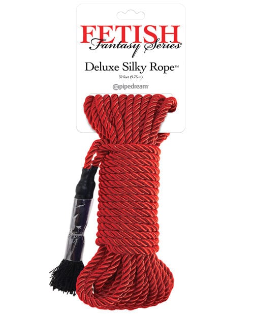 Pipedream Products Fetish Fantasy Series Deluxe Silk Rope Red Kink &amp; BDSM