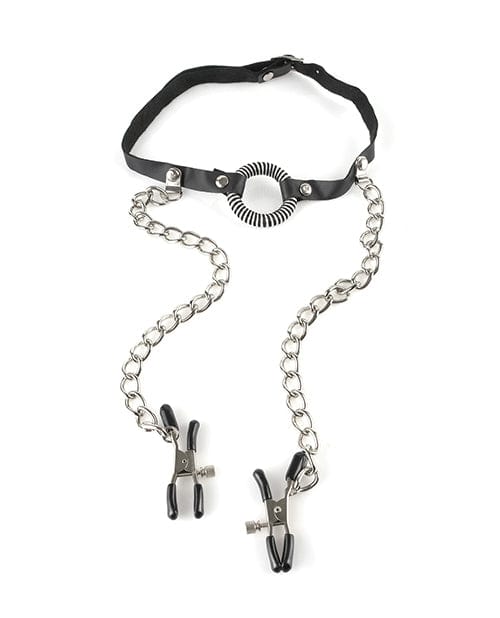 Pipedream Products Fetish Fantasy Series O Ring Gag with Nipple Clamps Kink &amp; BDSM