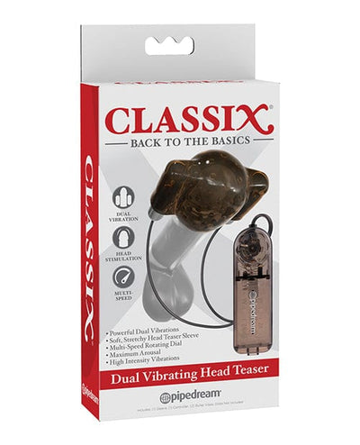 Pipedream Products Classix Dual Vibrating Head Teaser Black/Smoke Penis Toys