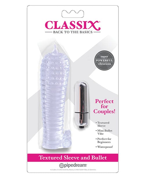 Pipedream Products Classix Textured Sleeve & Bullet Clear Penis Toys