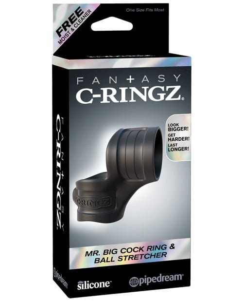 Pipedream Products Fantasy C-Ringz Mr. Big Cock Ring &amp; Ball Stretcher - Black Penis Toys