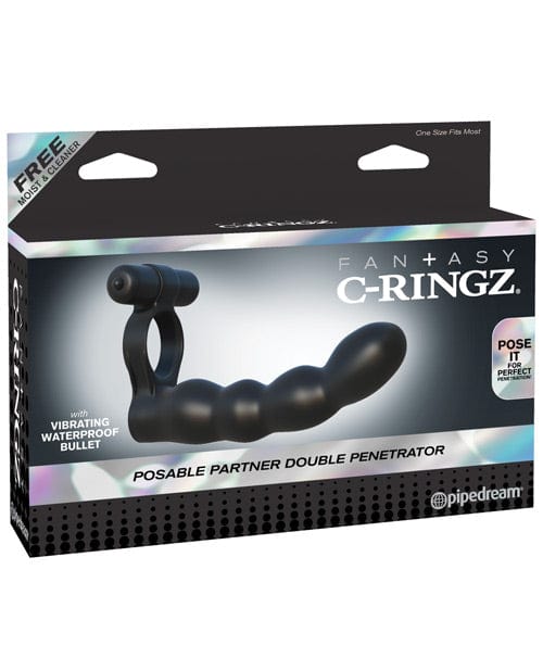 Pipedream Products Fantasy C-Ringz Posable Partner Double Penetrator - Black Penis Toys